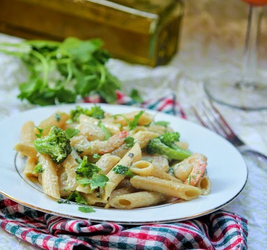 Shrimp Broccoli Penna Pasta |kothiyavunu.com